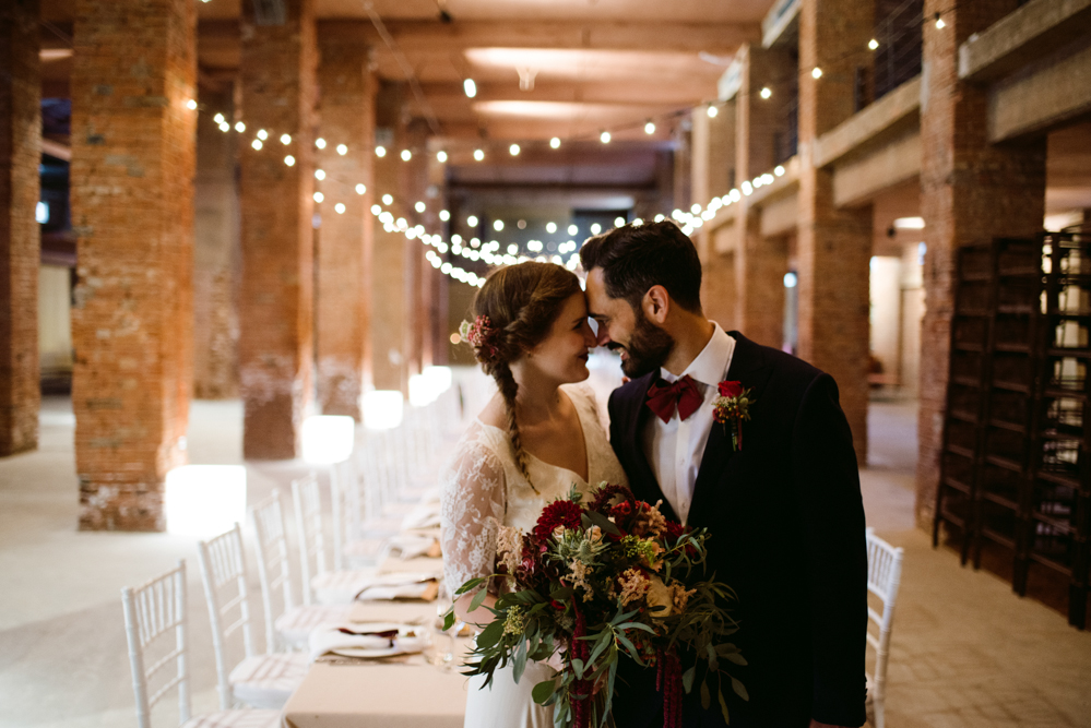 Industrial wedding in a factory